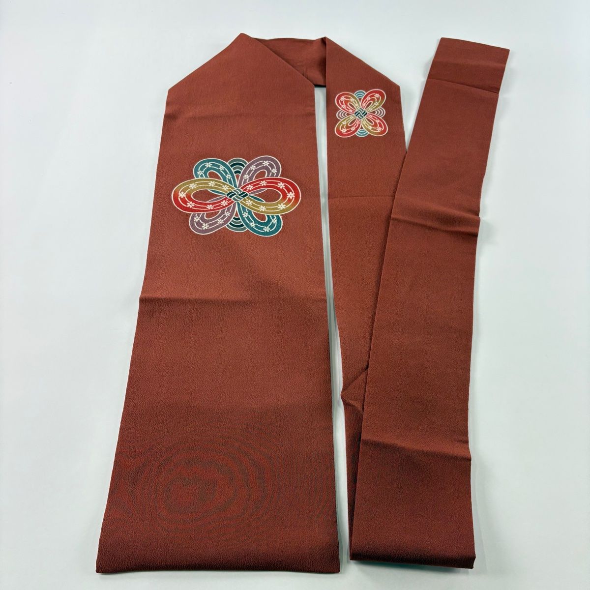 名古屋帯 秀品 花 縮緬 赤茶 正絹 【中古】 - メルカリ