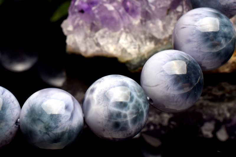 １点物 AAAA 人気アイテム パープルラリマー 11-11.5mm ブレスレット パワーストーン 天然石 _MA8842