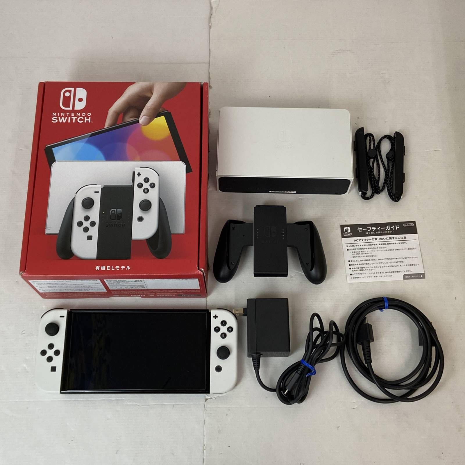 04w3050【ゲーム】Nintendo Switch 有機ELモデル HEG-001 【任天堂/ニンテンドースイッチ/ホワイト/テレビゲーム機】 中古品