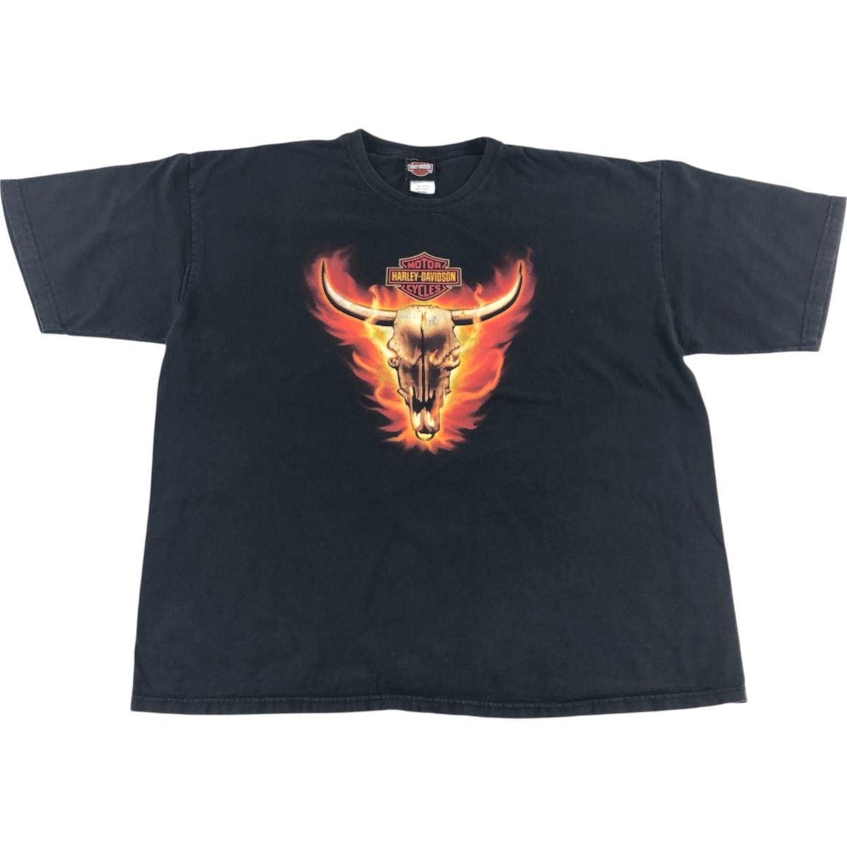 古着 00年代 ハーレーダビッドソン Harley-Davidson ファイヤーパターン モーターサイクル バイクTシャツ メンズXXL相当|eaa554547