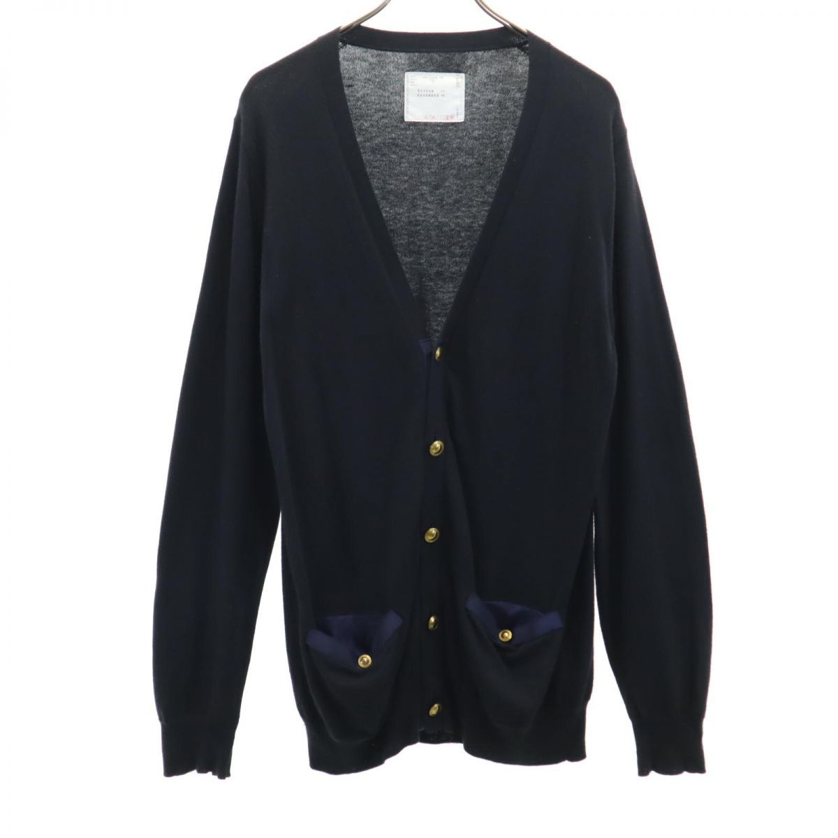 サカイ 長袖 ニット カーディガン 3 ブラック系 Sacai メンズ 古着 【240222】