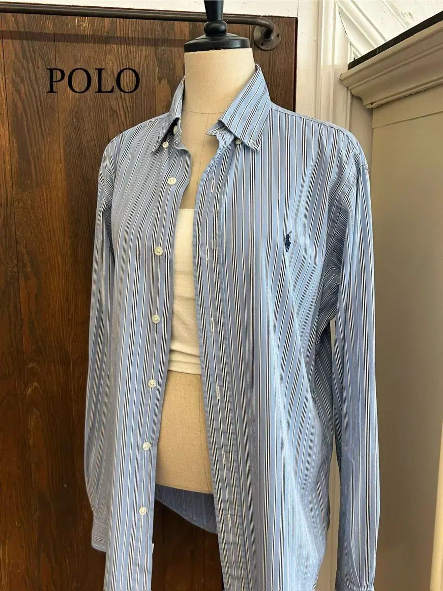 Ralph Lauren ラルフローレン 青 ストライプ シャツ