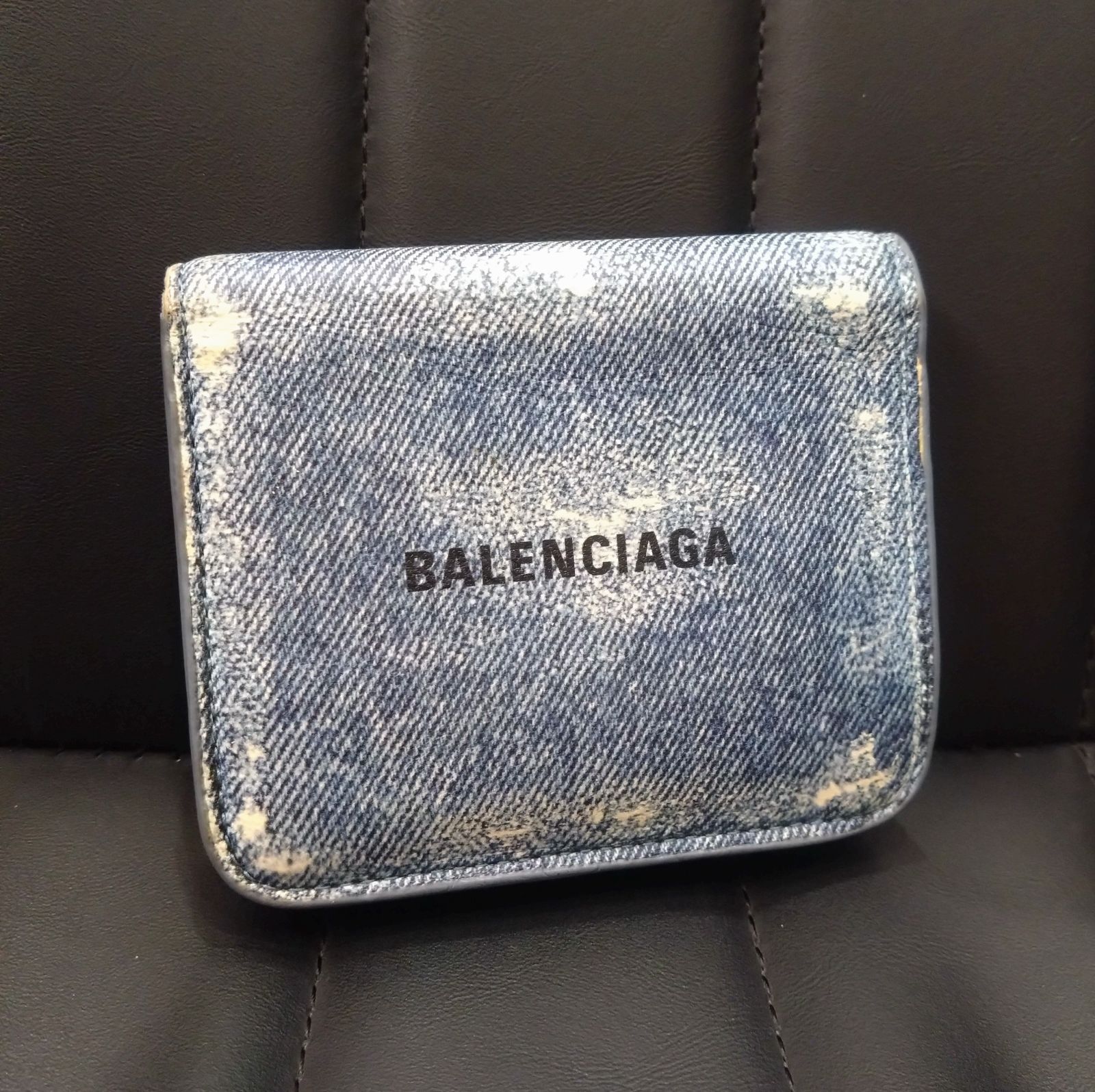 ☆NA04336 BALENCIAGA バレンシアガ デニムプリント コンパクト