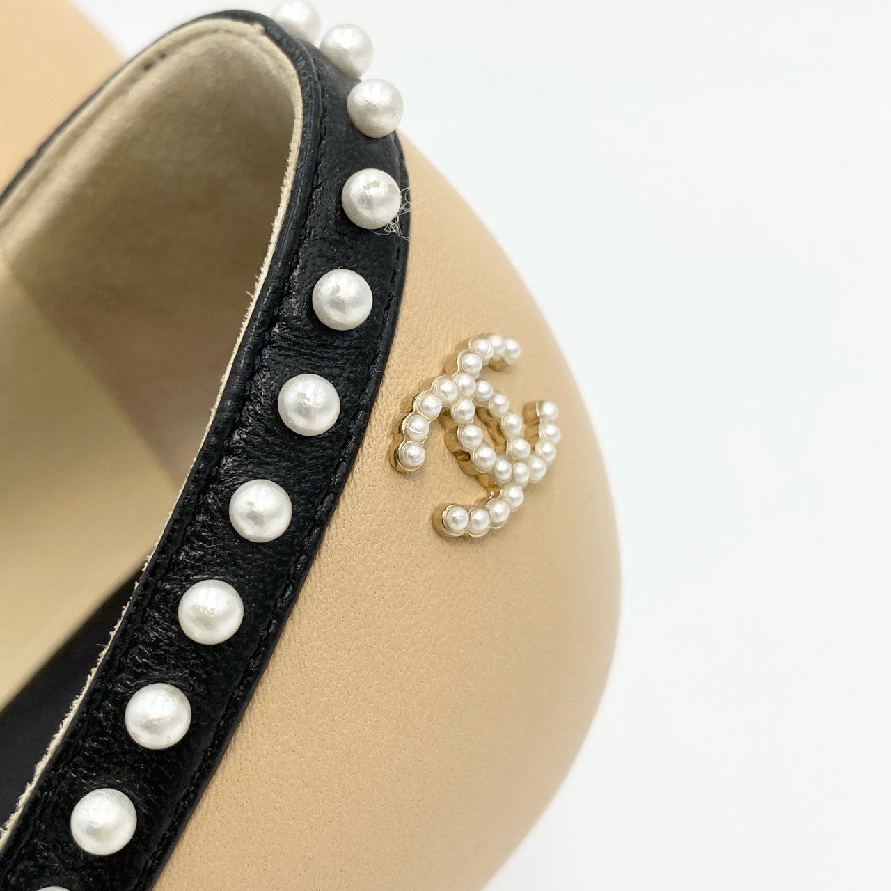 3c30 CHANEL シャネル ココマーク パール付き ヒールパンプス G31552 
