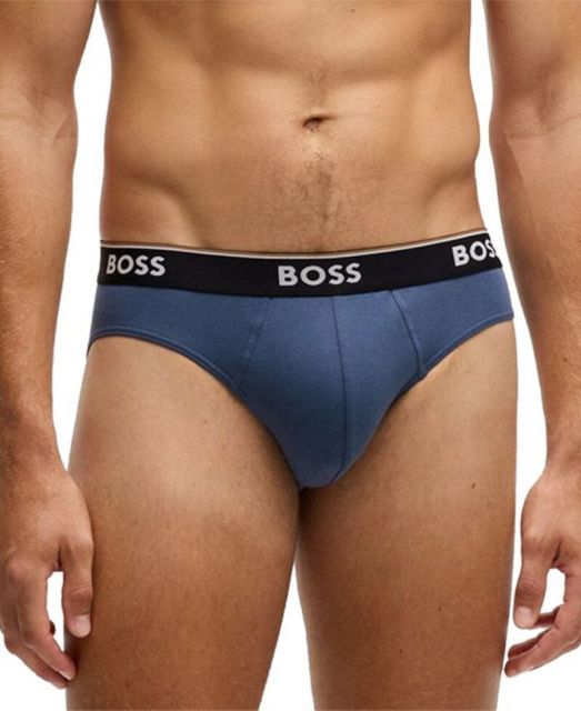 ヒューゴボス メンズ ブリーフパンツ アンダーウェア Hugo Boss Men s 3-Pack Logo Power Briefs Black Light Blue Teal