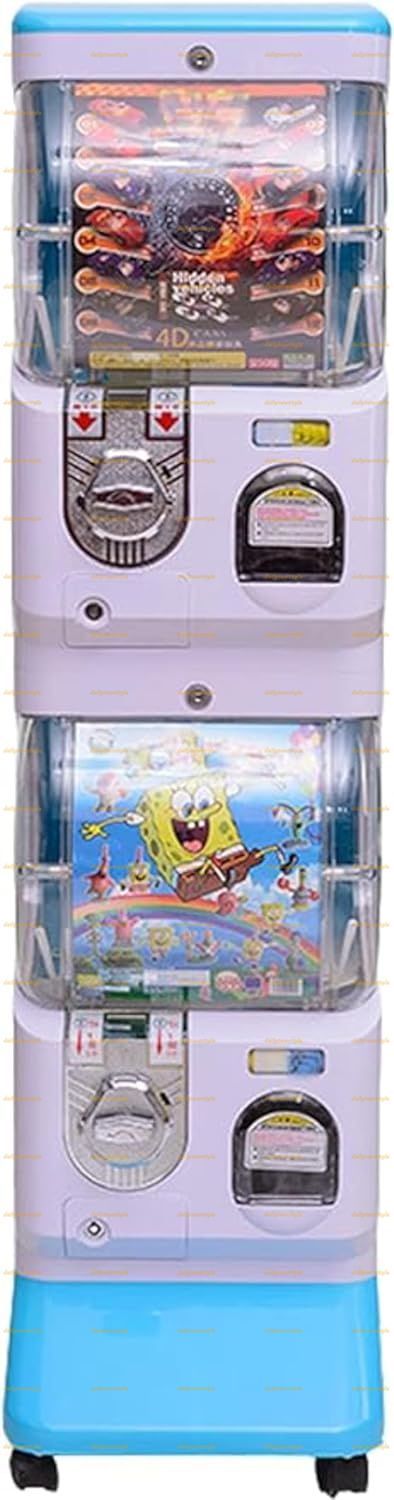 人気推薦◆ガチャマシン 2段式 ホワイトブルー 本体 大容量 50~75mm対応 業務用 ガチャ ガチャマシーン カプセルマシン カプセルトイマシーン