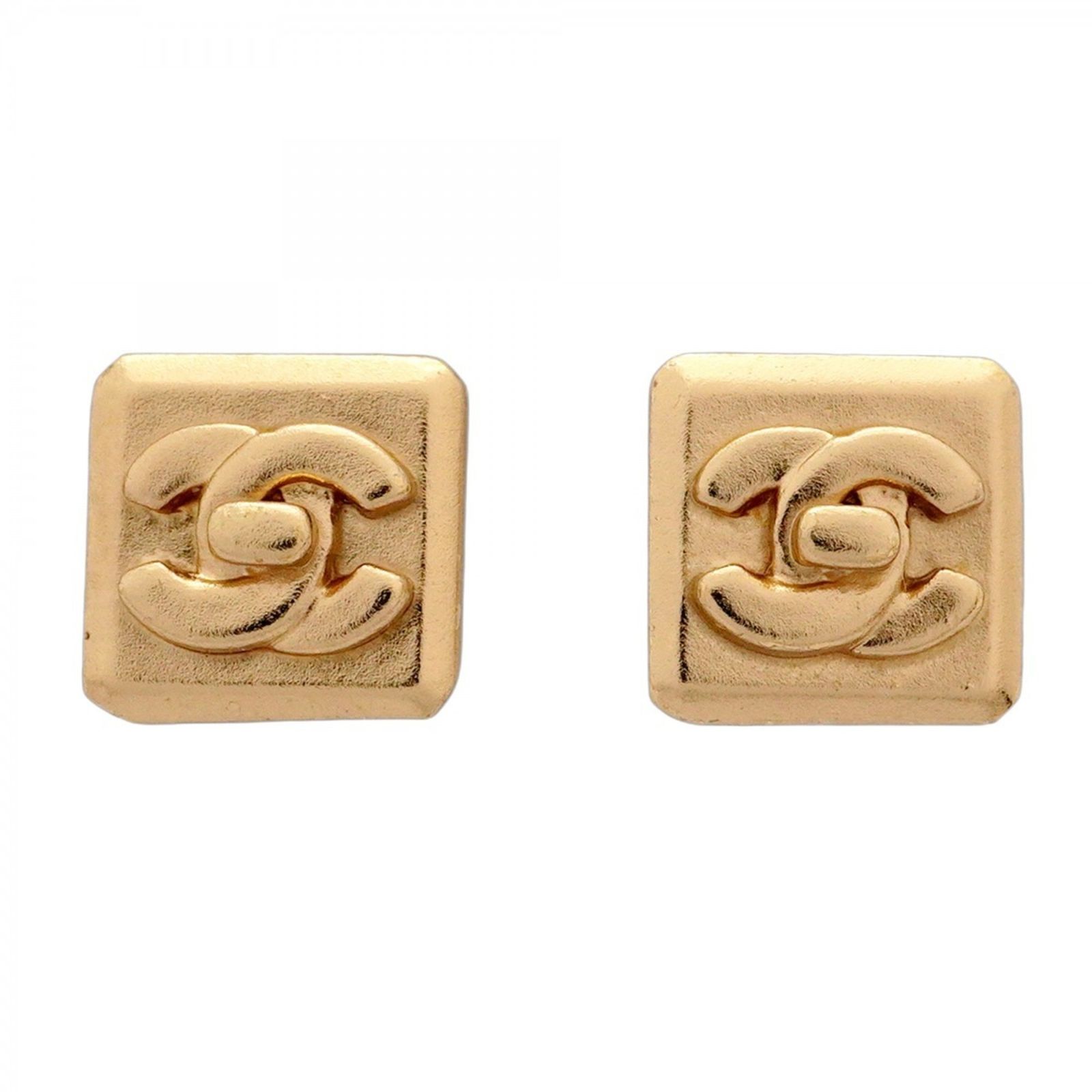 シャネル Chanel シャネル ピアス ココマーク ターンロック スクエア GPメッキ ゴールドレディース
