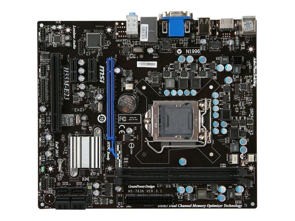MSI - H55M-E23 - LGA 1156 インテル H55 HDMI マイクロ ATX インテル マザーボード -