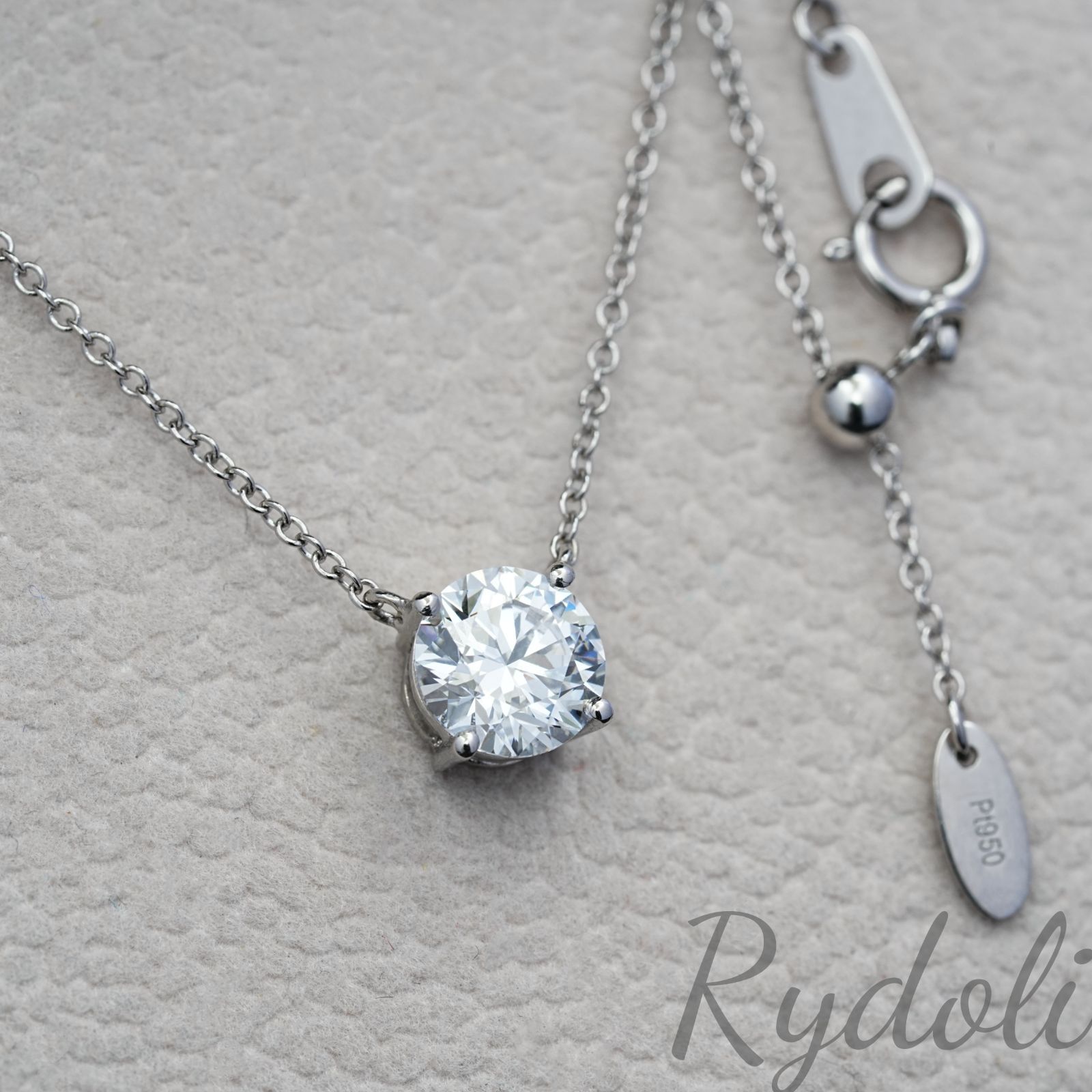 即納発送 PT950 1.05ct ラウンドダイヤネックレス ラボグロウン 