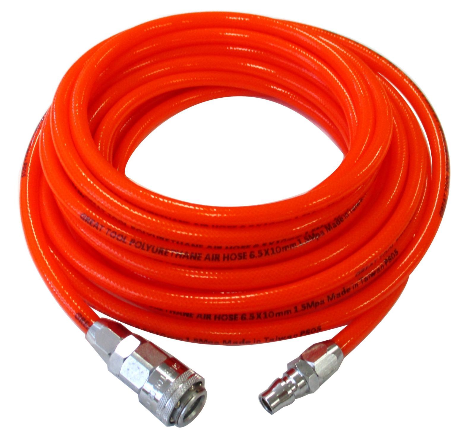 Size 内径6.5ｍｍ×外径10ｍｍ 10ｍ GREATTOOL エアーホース ワンタッチタイプ 内径6.5mm×外径10mm 10m GT6510-10