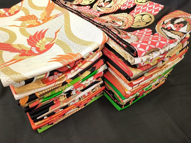 平和屋本店 1円 子供帯 まとめて 35点 鳳凰 向かい鶴 蝶 花柄 七宝 金銀糸 など 着用 多数 あり ppp1792