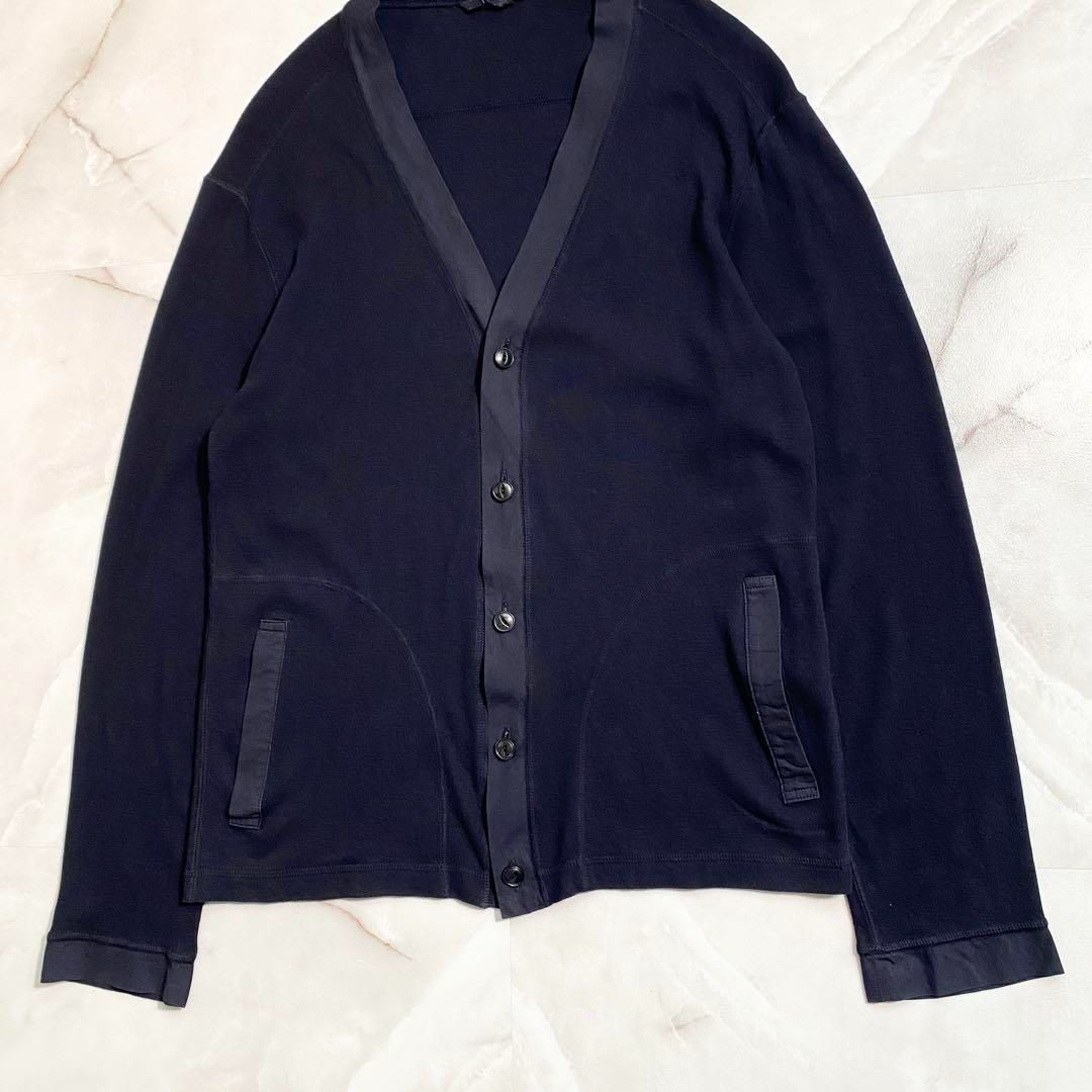 後染め パイピング綿カーディガン