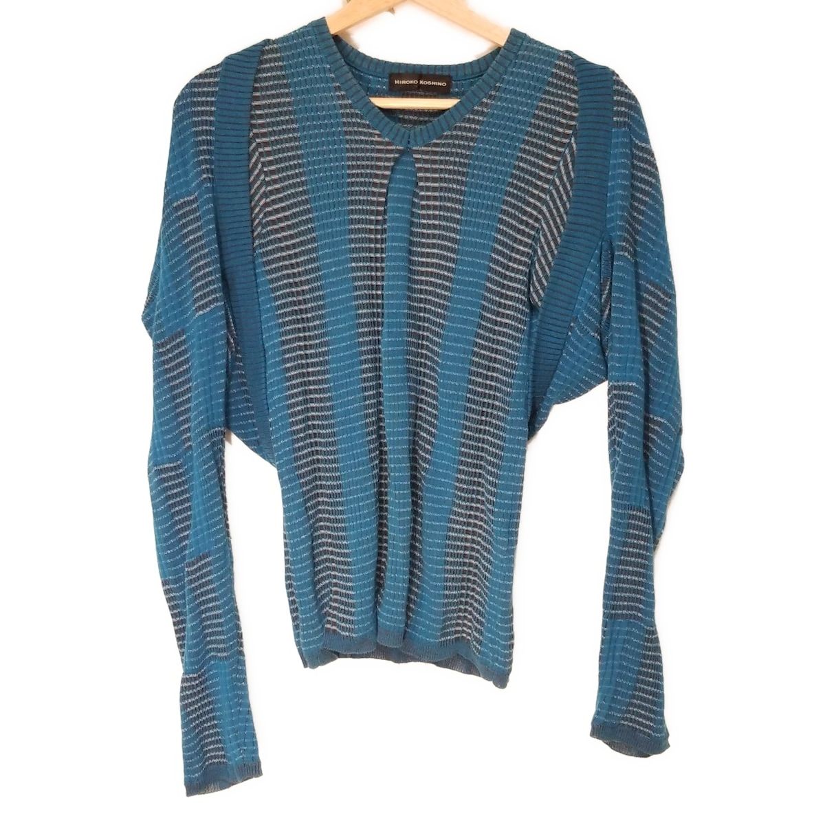 HIROKO KOSHINO ヒロココシノ アンサンブル サイズ40 M レディース - ブルー×黒×白