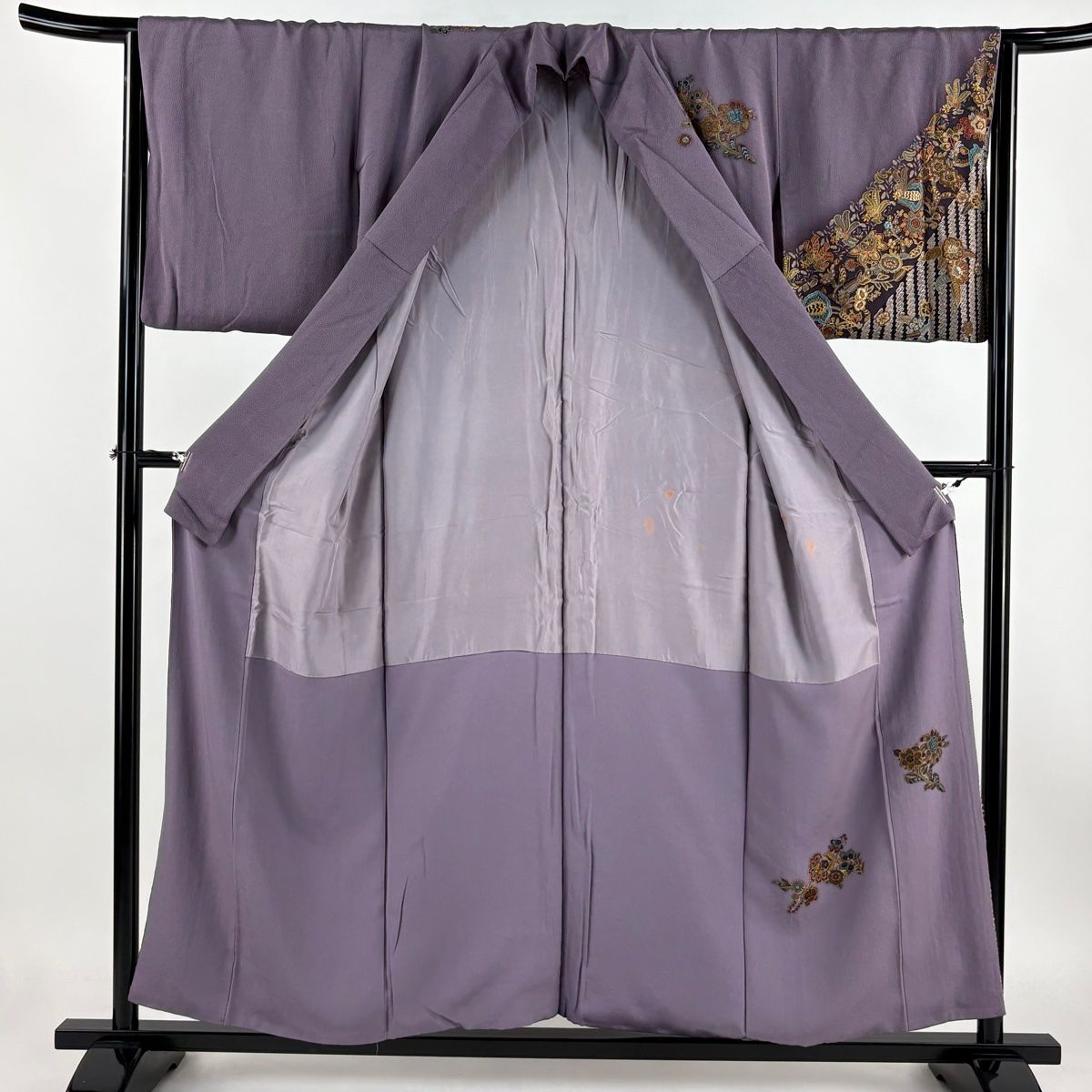 平和屋着物○訪問着 手描き 雪輪に兎 暈し染め 金彩 正絹 逸品