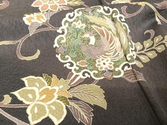 駒刺繍 鳳凰更紗花文