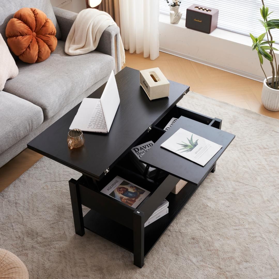 ベルメゾンデイズ ローテーブル ウォールナット 引き出し付き シンプル