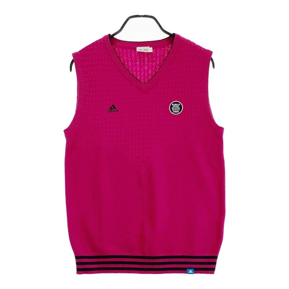 サイズ：L ADIDAS GOLF アディダスゴルフ U31096 ニットベスト  ピンク系 [240101247732] ゴルフウェア メンズ ストスト