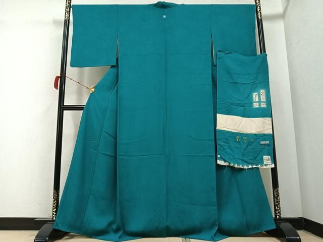 平和屋着物 大正の浮世絵師 竹久夢二監修 夢二ロマン 色無地 花地紋 納戸色 正絹 AABB6306ph