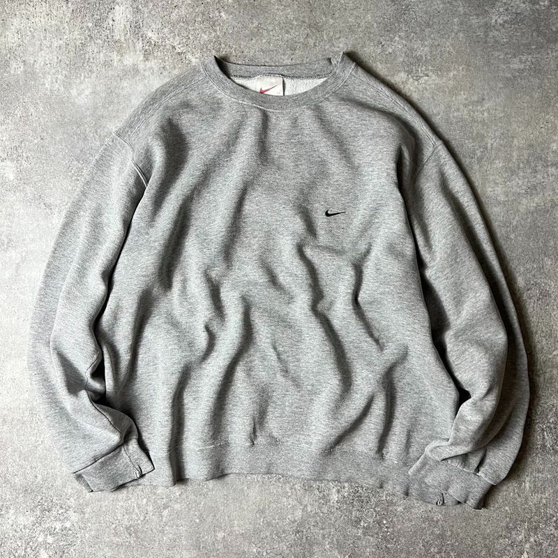 90s NIKE ワンポイント スモール スウォッシュ ロゴ刺繍 スウェット 