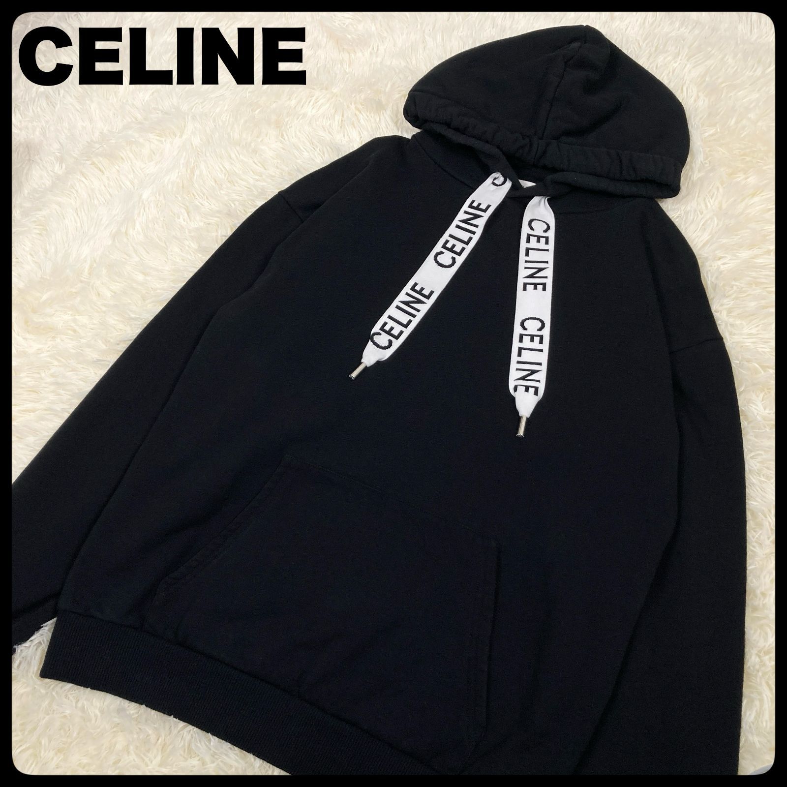 人気デザイン】 CELINE PARIS セリーヌ プルオーバー パーカー ロゴ