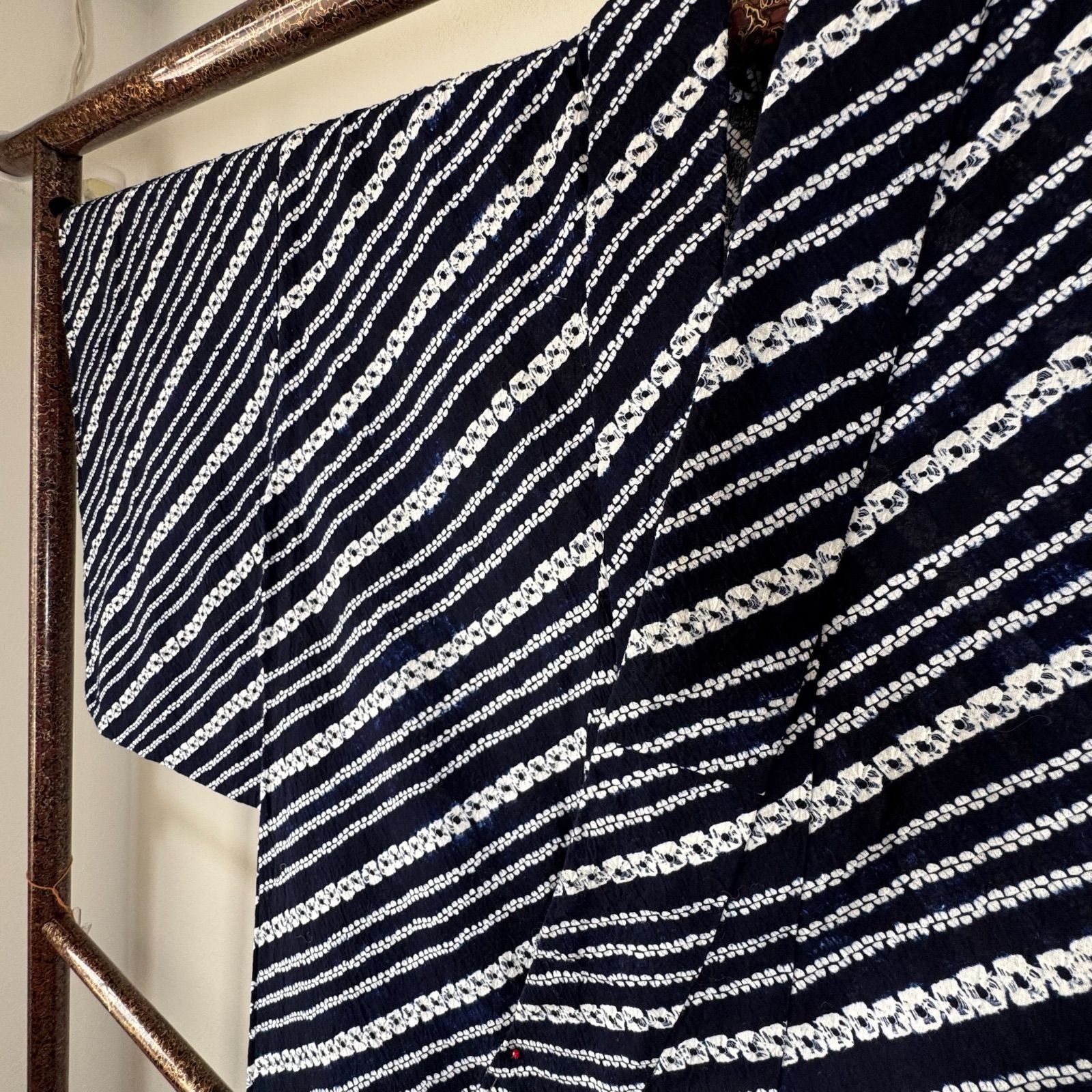 超美品 本染 有松絞り 総手絞り 総絞り 浴衣 着物 夏物 157