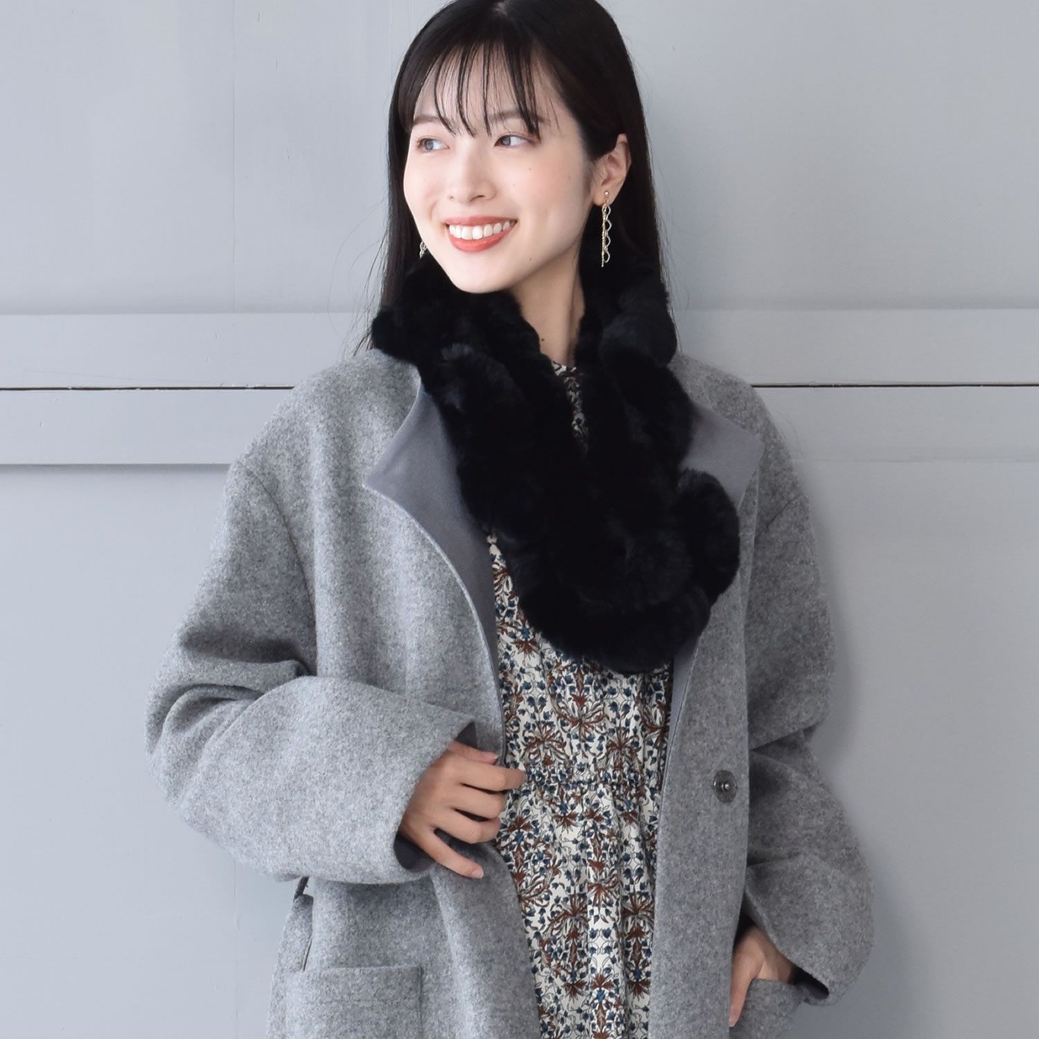 H∞Hayashiguchi] レッキス ラビット ファー スヌード