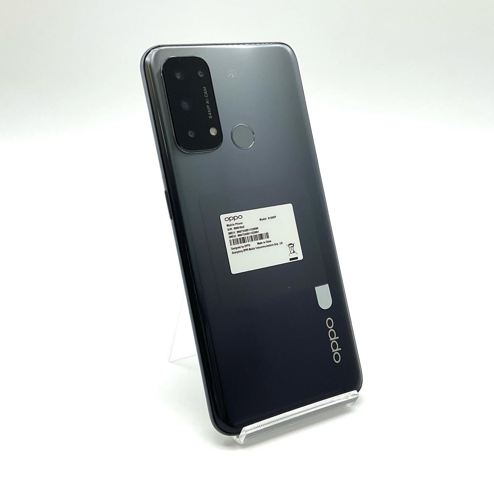 【全額返金保証】【最速発送】OPPO Reno5 A (eSIM対応版) 128GB シルバーブラック Y!mobile A103OP 白ロム 動作確認済