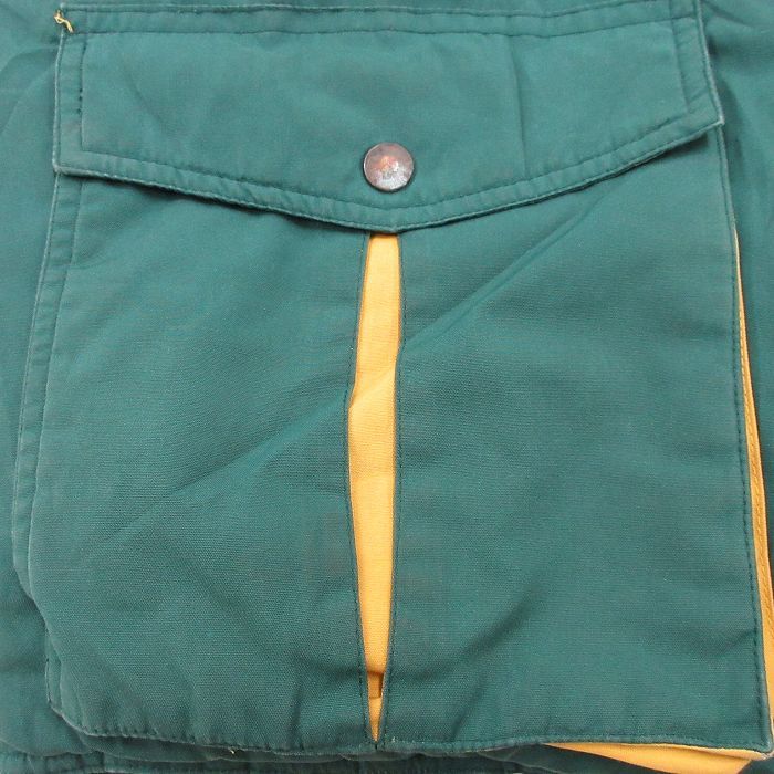 XL/古着 長袖 ジャケット メンズ 90s ロング丈 ツートンカラー 緑他 