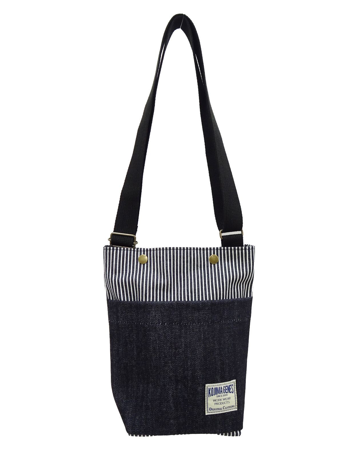 児島ジーンズ デニム&ヒッコリー コンパクト ショルダーバッグ RNB-9076 KOJIMA GENES ヒッコリー×インディゴデニム