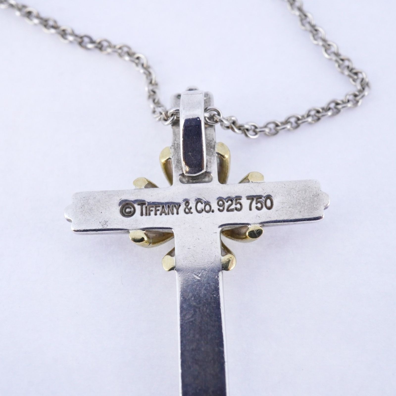 Tiffany シグネチャークロス18KYGイエローゴールドシルバー925 ティファニー(Tiffany) ティファニー ネックレス シグネチャー