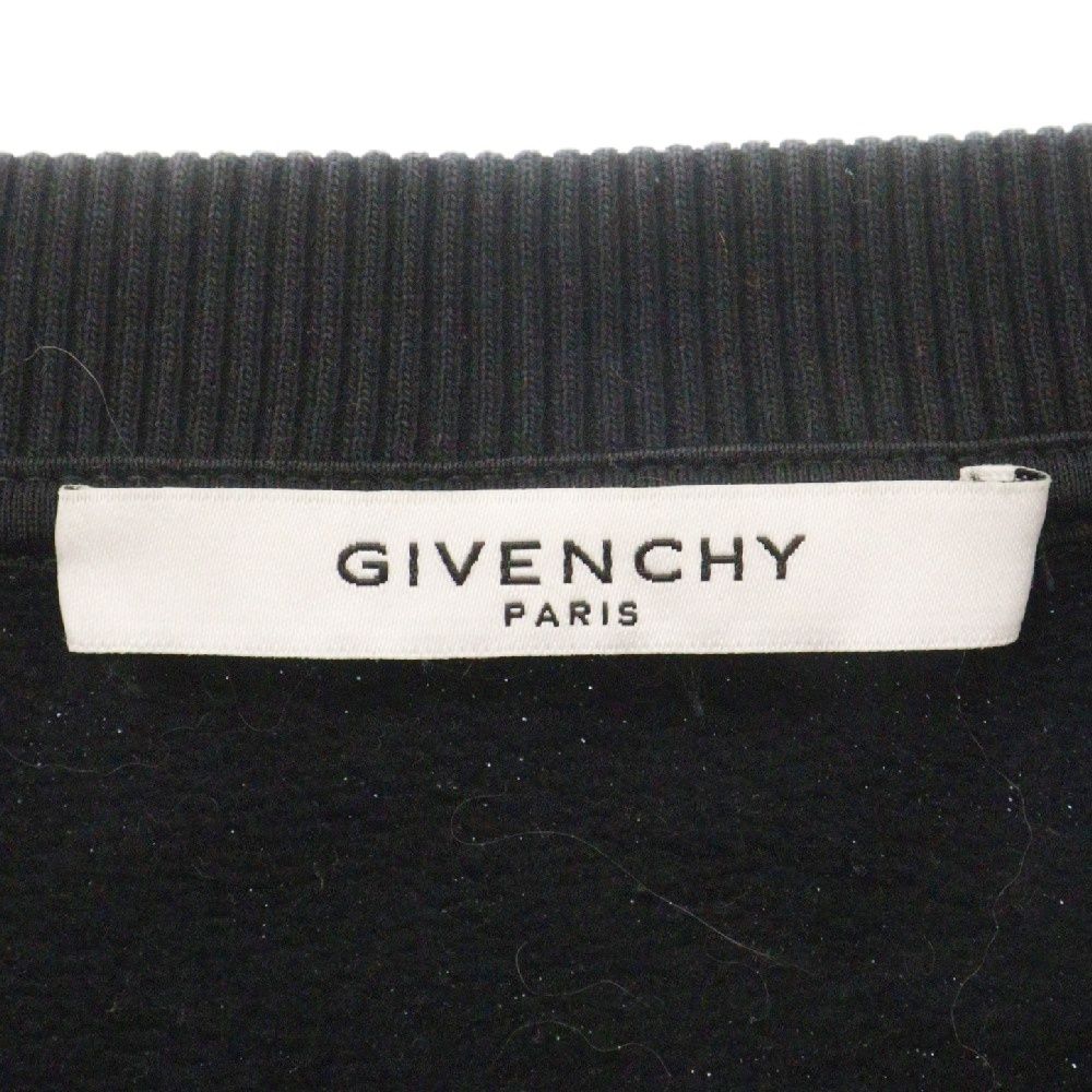 GIVENCHY フロントプリントクルーネックスウェットトレーナー Sサイズ ブラック BMJ0A930AF ジバンシー GIVENCHY ジバンシィ Destroyed Logo Cotton-jersey Sweatshirt