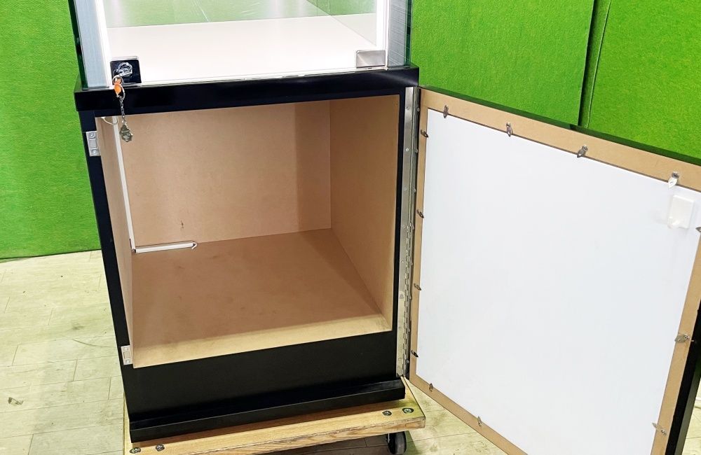福山通運の営業所渡し】時計店より (美品！) 光沢ウッドのタワー型3段 