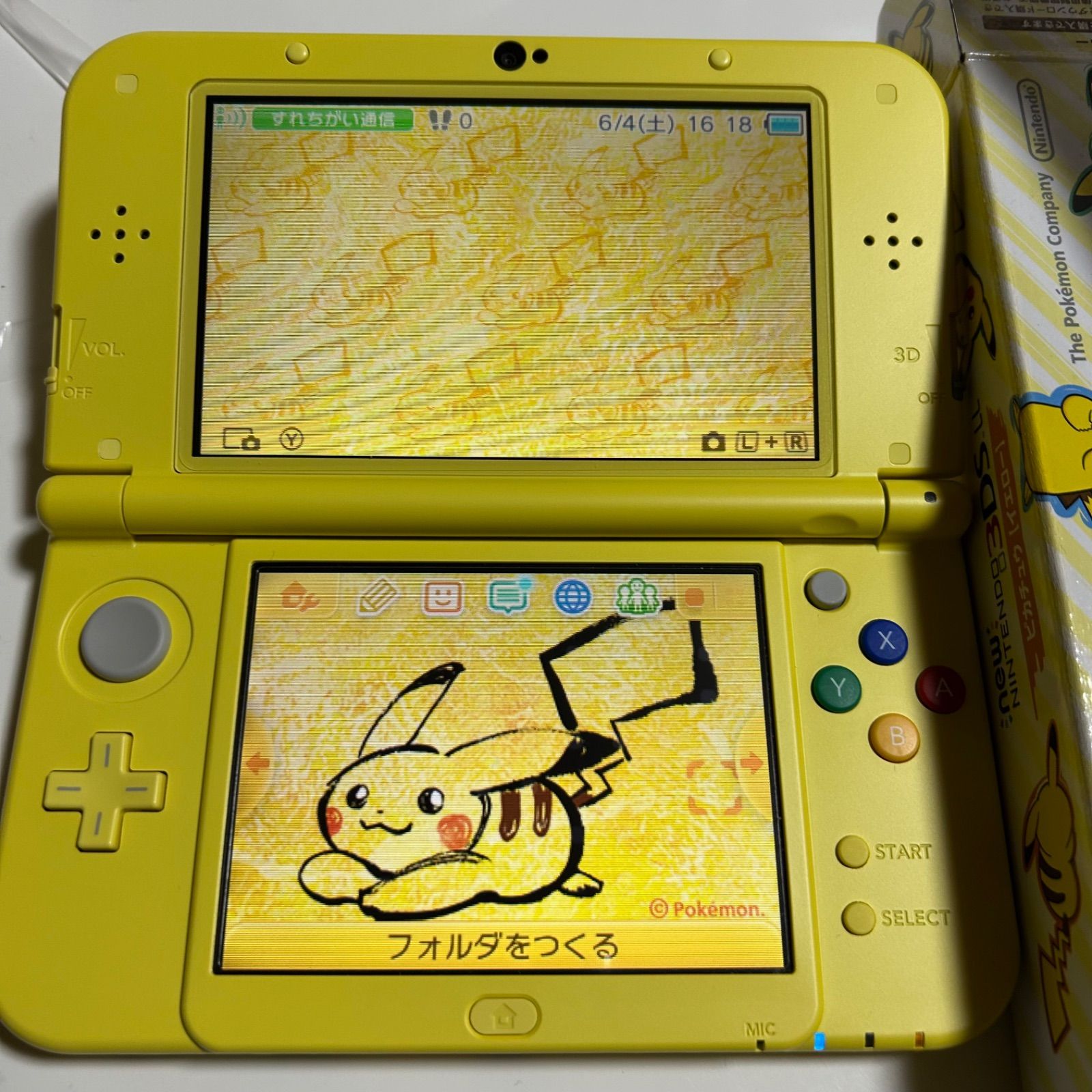 Nintendo 任天堂 3DS LL ピカチュウ (イエロー) 美品 動作確認済み 