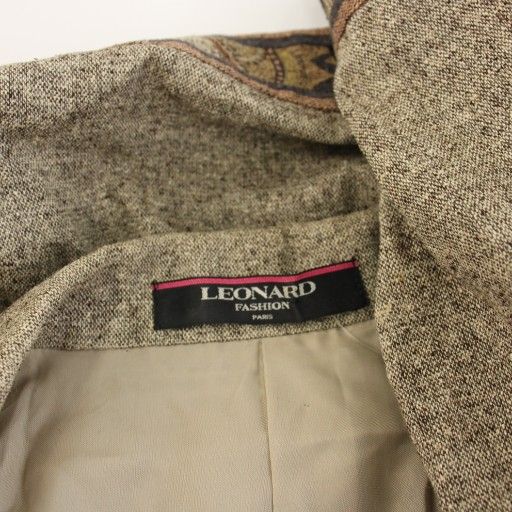 レオナール FASHION テーラードジャケット 絹 シルク 七分袖 13R