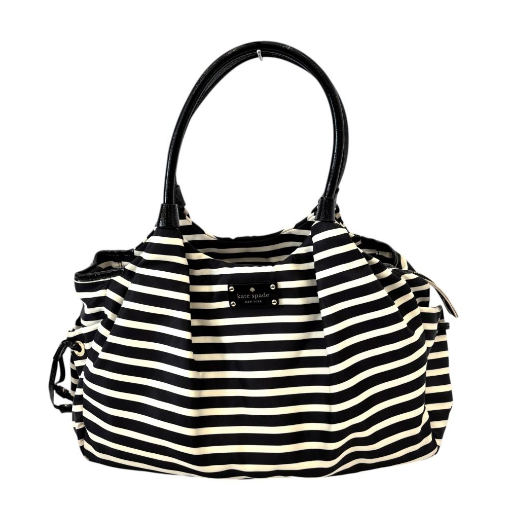 美品 kate spade ケイトスペード ボーダー トートバッグ