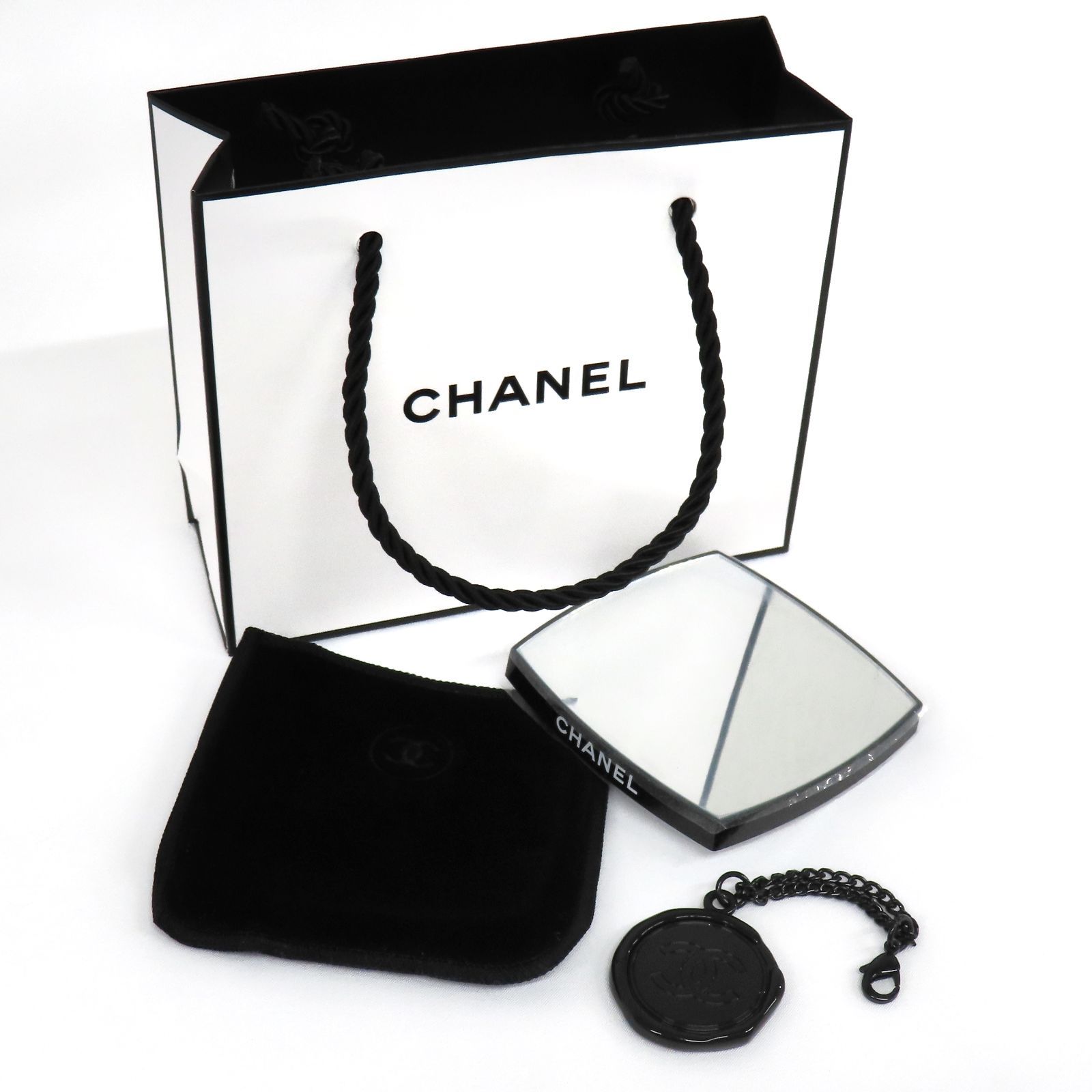 シャネル キーホルダー ノベルティ リップ ミラー 新品未使用】CHANEL シャネル両面ミラー（ケース入り