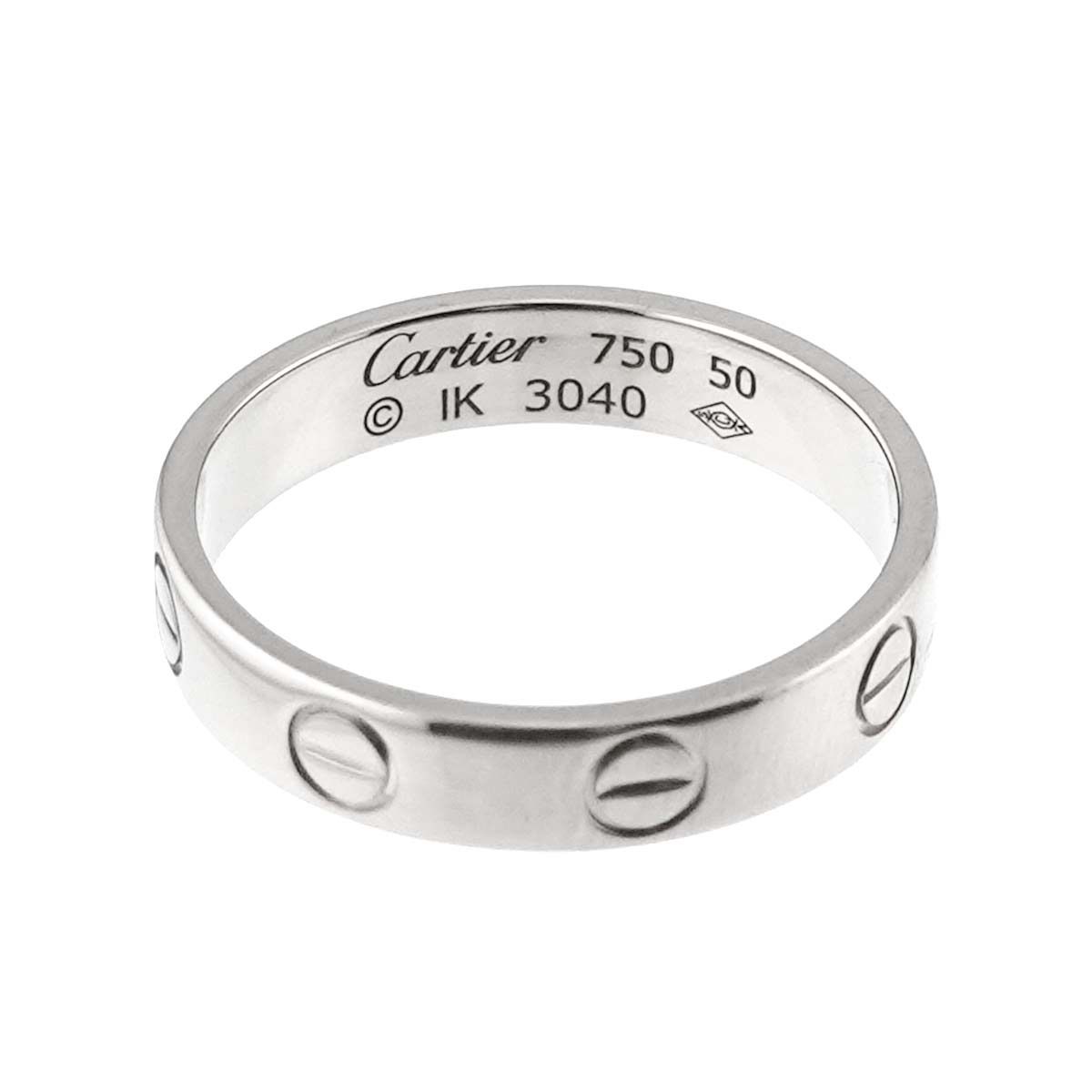 カルティエ Cartier ミニラブ #50 リング K18 WG ホワイトゴールド 750