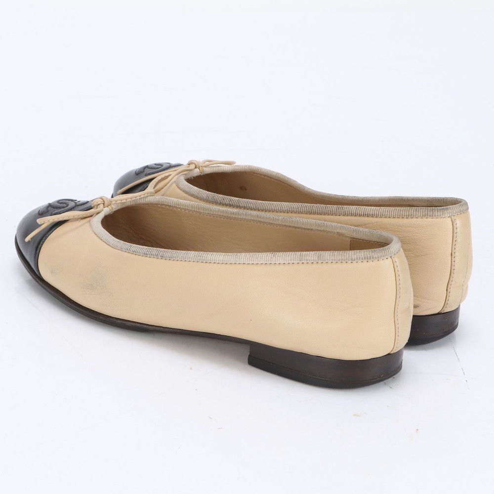 CHANEL ココマーク リボンパンプス フラットシューズ 34