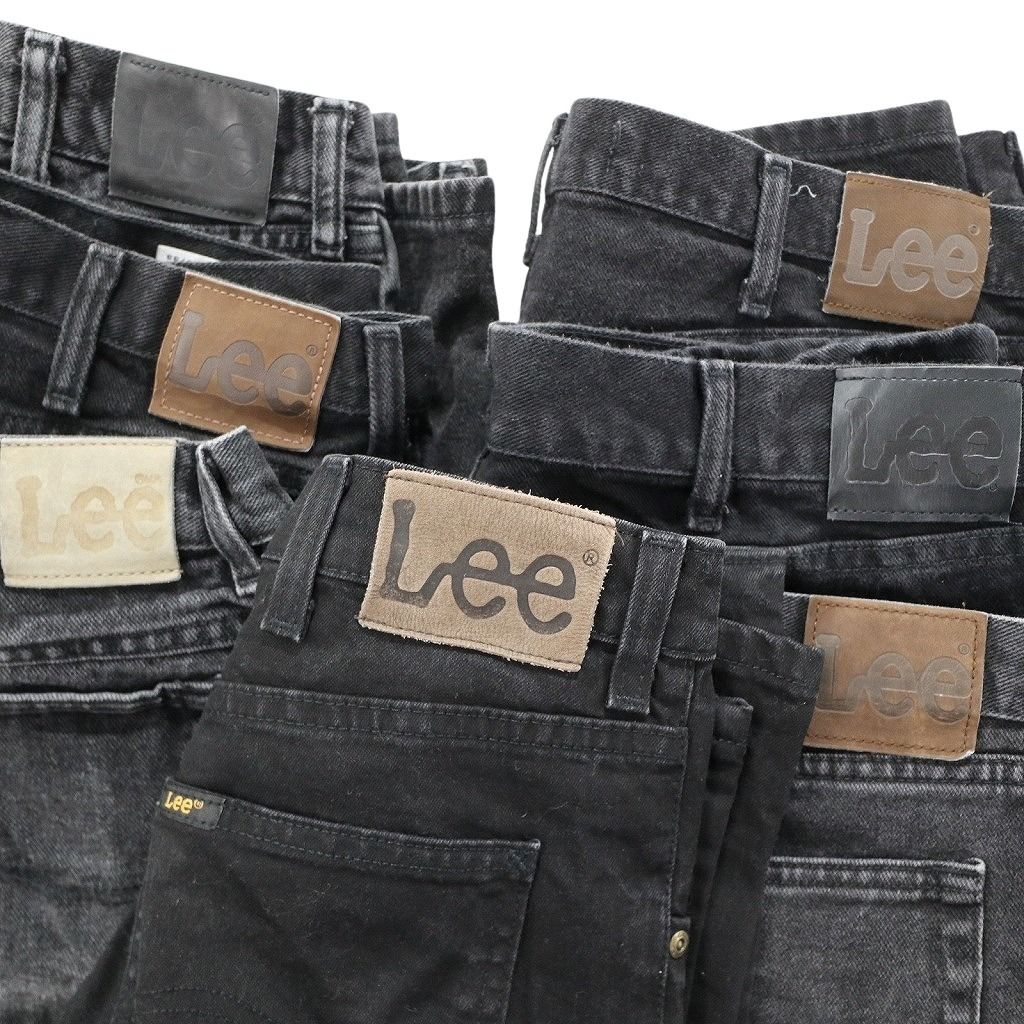 古着卸 まとめ売り Lee リー ブラックデニム パンツ 7枚セット (メンズ  