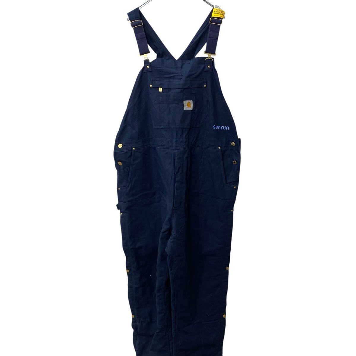 カーハート ダブルニー　オーバーオール　ネイビー　ダック　美品　carhartt Carhartt 中綿 ダック ダブルニー オーバーオール W50 ネイビー