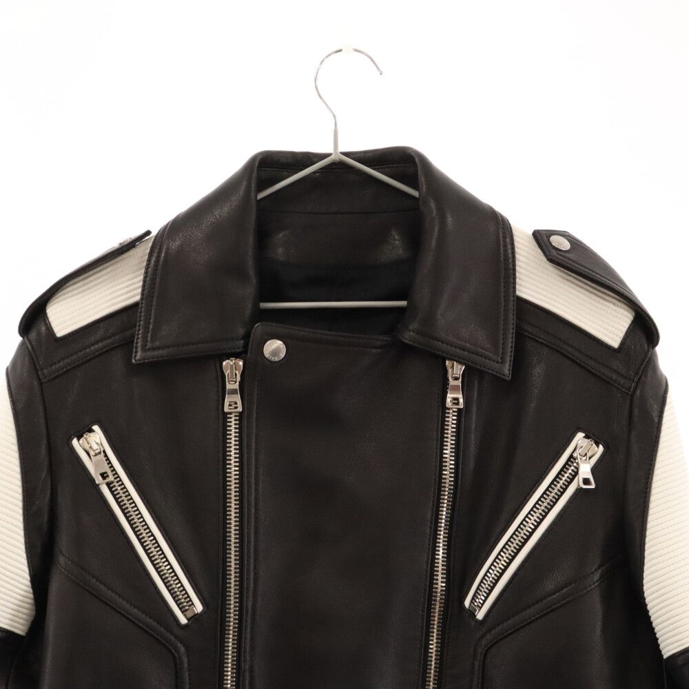 BALMAIN　バルマン　ラムレザージャケット 美品】BALMAIN バルマン ラムレザージャケット 美品 本革 羊革 M