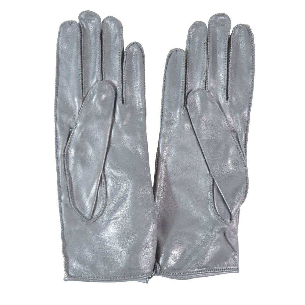 Burberry バーバリー パイソンスキン ゴートレザー グローブ 手袋 シルク裏地 ヘビ革 山羊革 イタリア製 青 白 緑 レディース 古着