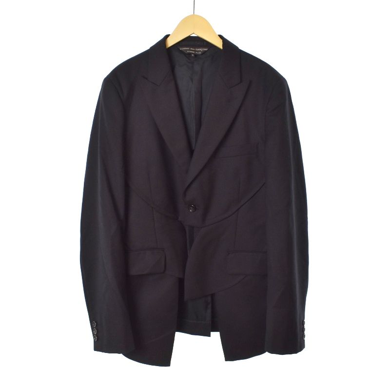 コムデギャルソンオムプリュス COMME des GARCONS HOMME PLUS ジャケット ウール M 黒 ブラック PI-J030