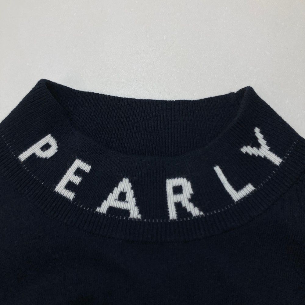 サイズ：0 PEARLY GATES パーリーゲイツ  モックネック 長袖ニットセーター  ネイビー系 [240101455459] ゴルフウェア レディース ストスト PEARLY GATES パーリーゲイツ モックネック 長袖ニットセーター