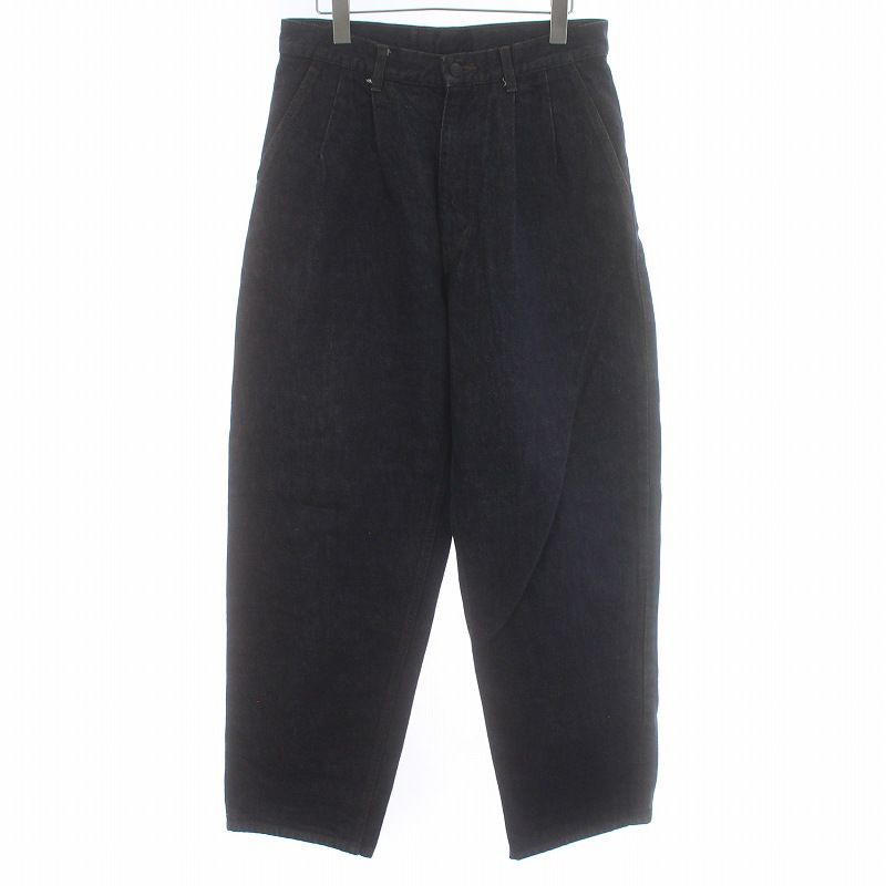 グラフペーパー Graphpaper 17AW Colorfast Denim Two Tuck Pants セルビッチデニムツータックパンツ ジーンズ ワイド 1 S 紺 ネイビー GM173-4013B /DK
