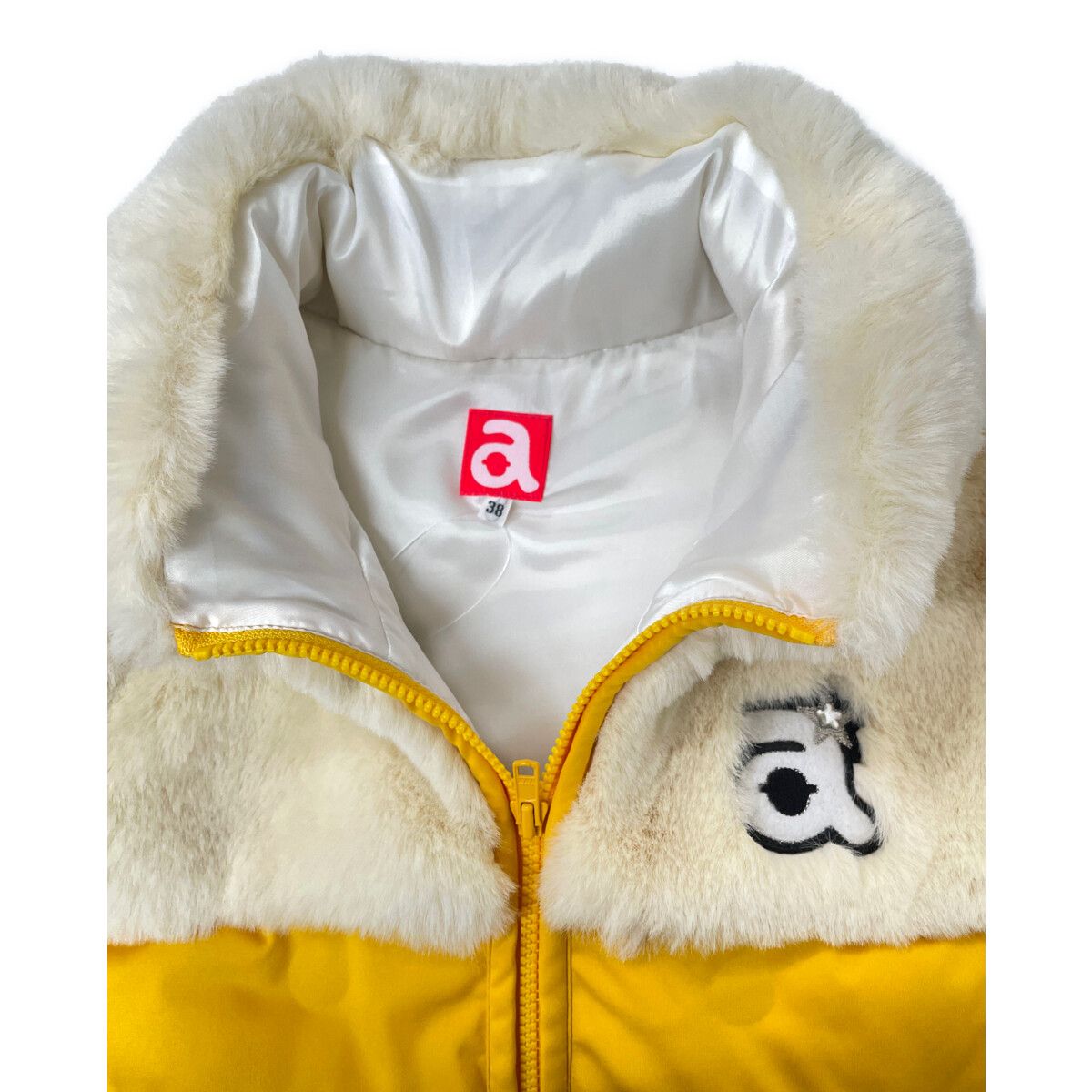 逸品 レディース アルチビオ archivio セットアップ 38 M イエロー系 黄色 ダウンベスト×スカート 防寒 【在庫限りの大特価】