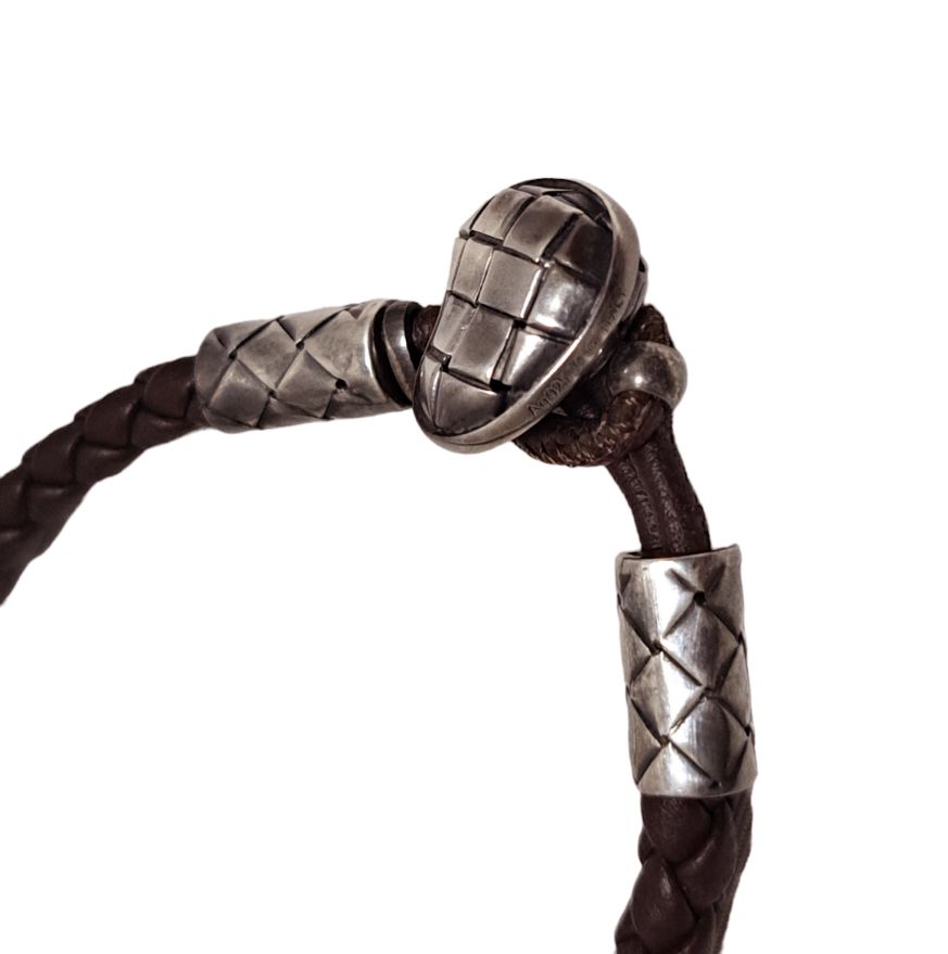 BOTTEGA VENETA ブレスレット ダークブラウン レザー BOTTEGA VENETA - ボッテガヴェネタ ブレスレット ダーク