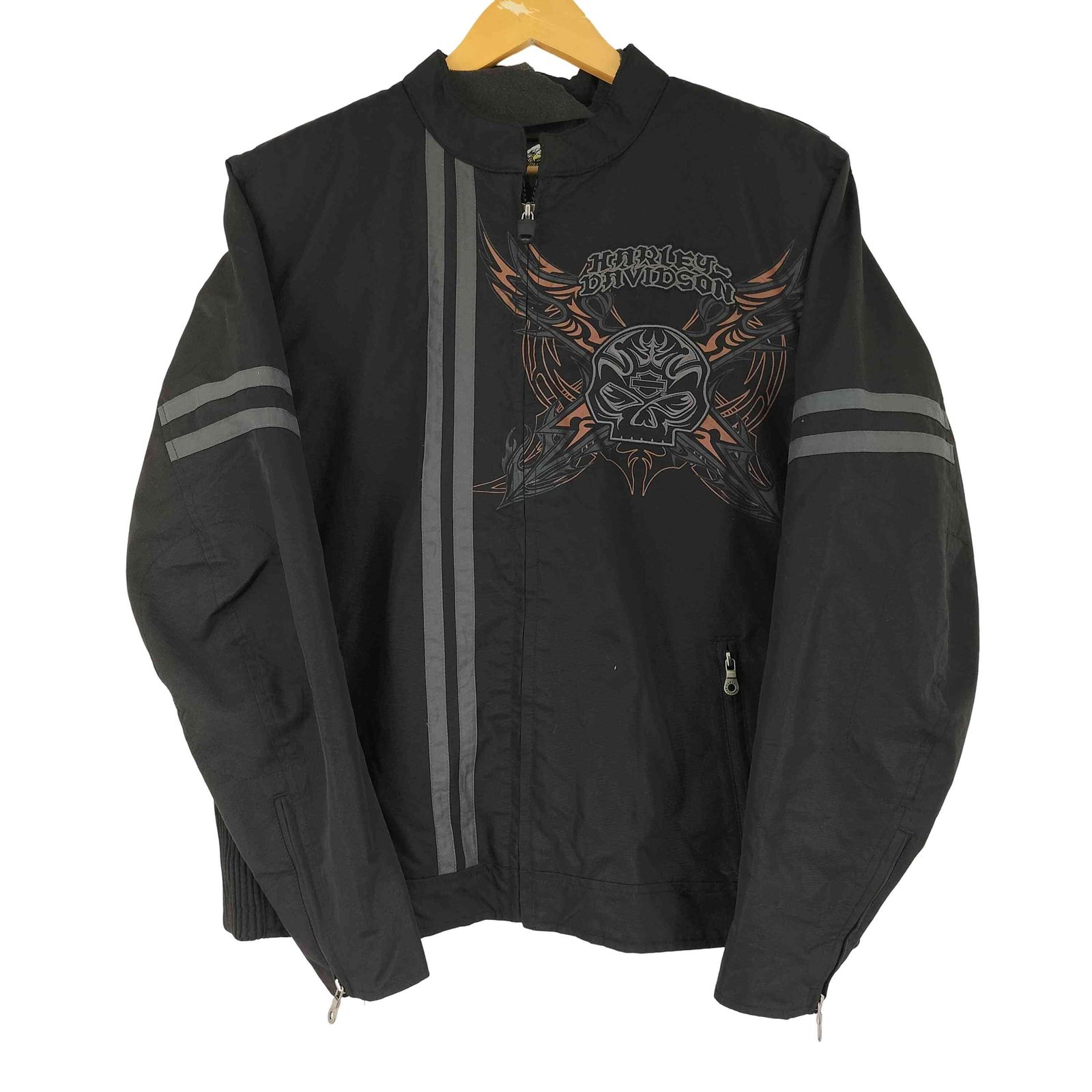 ハーレーダビッドソン HARLEY-DAVIDSON ロゴ刺繍 バイカージャケット メンズ JPN M