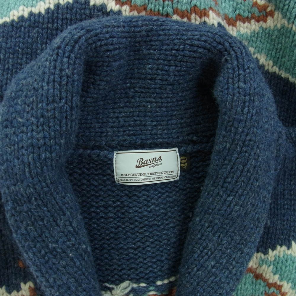 BARNS OUTFITTERS バーンズ ショールカラー ネイティブ柄 ウール