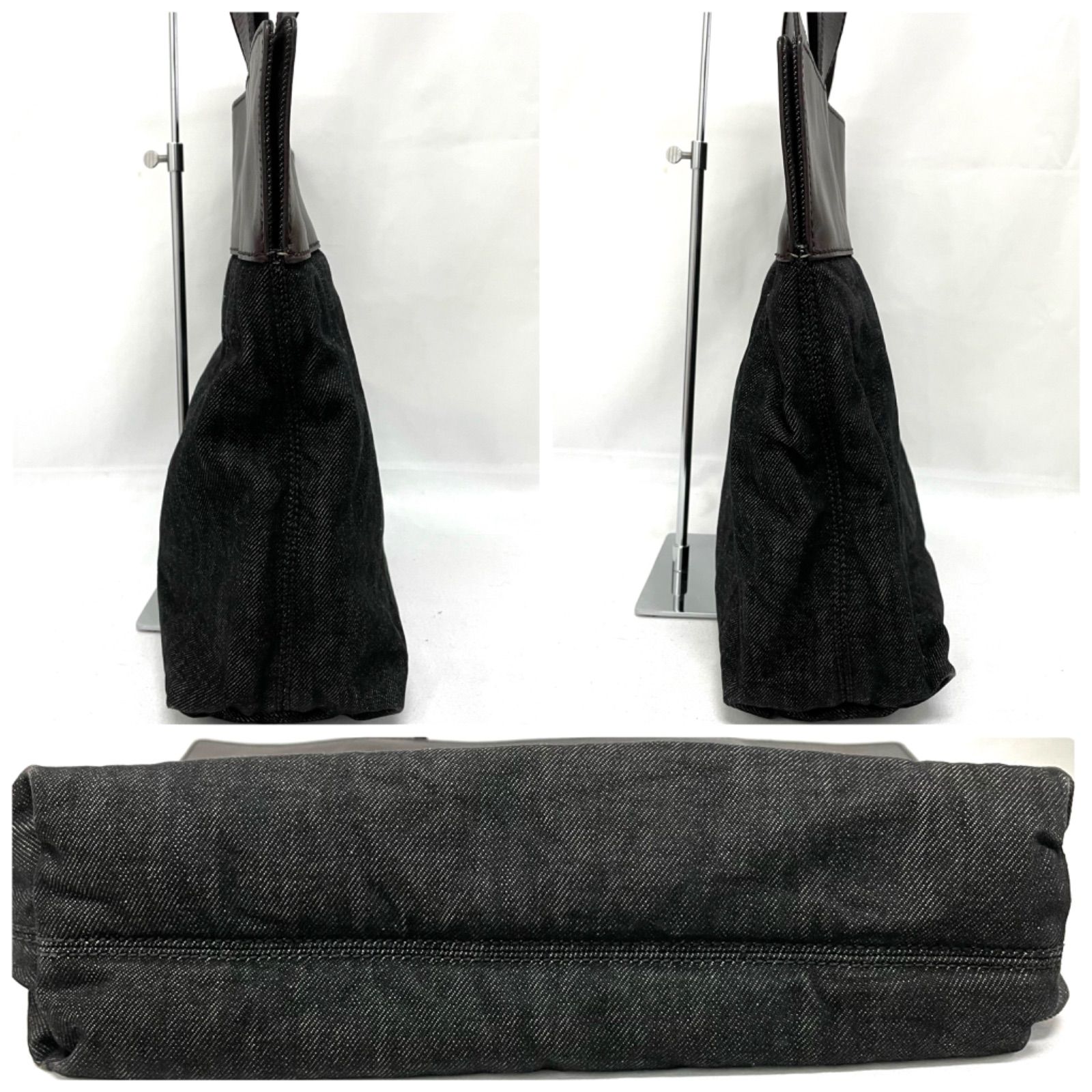 CHANEL シャネル ココマーク レザー×デニム トートバッグ ダーク